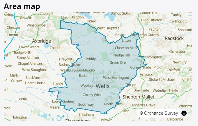 Wells & Rural Local Community Network - Area Map.

Click on the map to take you to Census 2021 Information about the LCN.